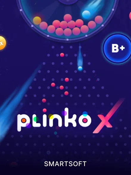 Portada de Plinko X de SmartSoft, juego de bolita y multiplicadores
